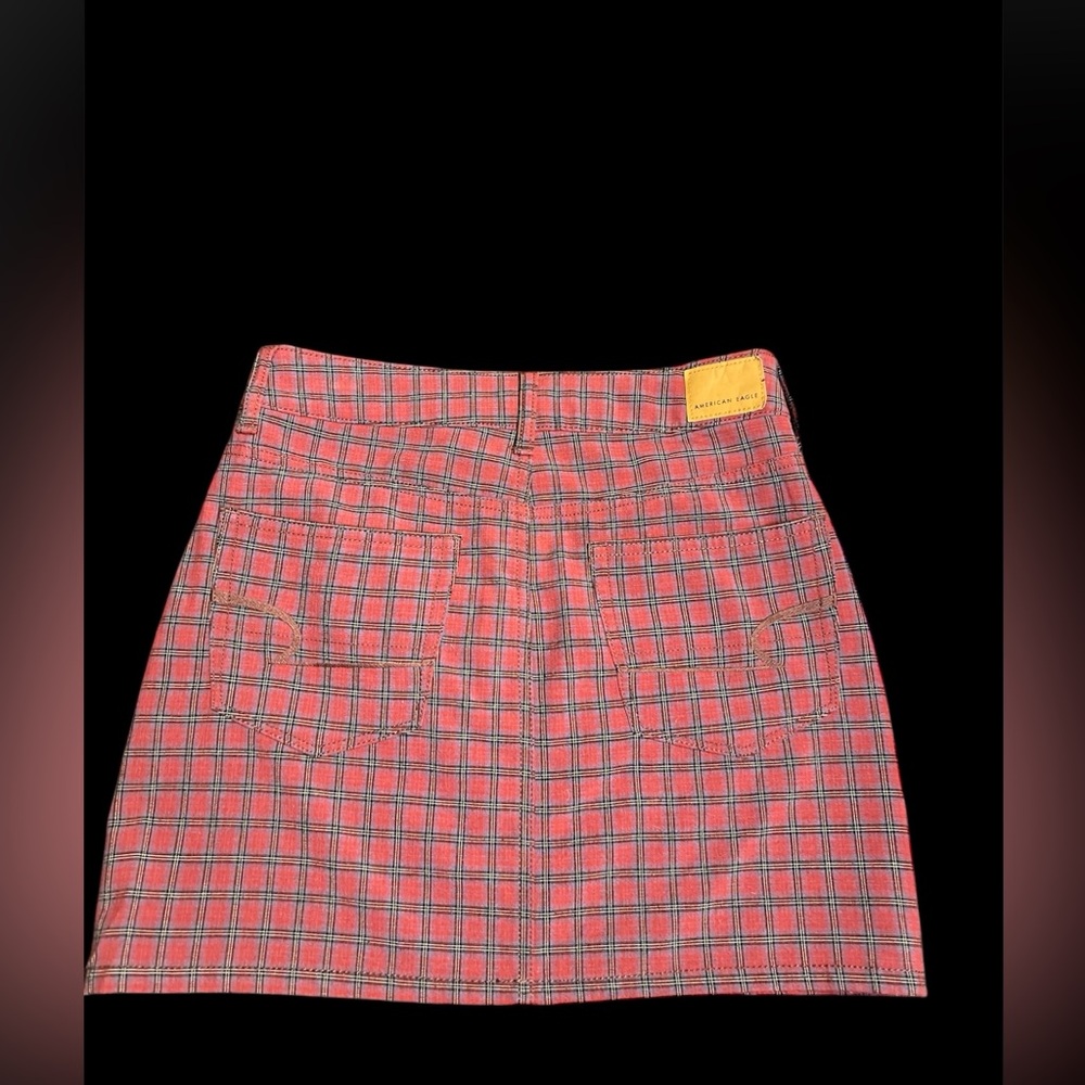American Eagle Outfitters Red and Blue A-Line Mini Skirt - Picture 2 of 3